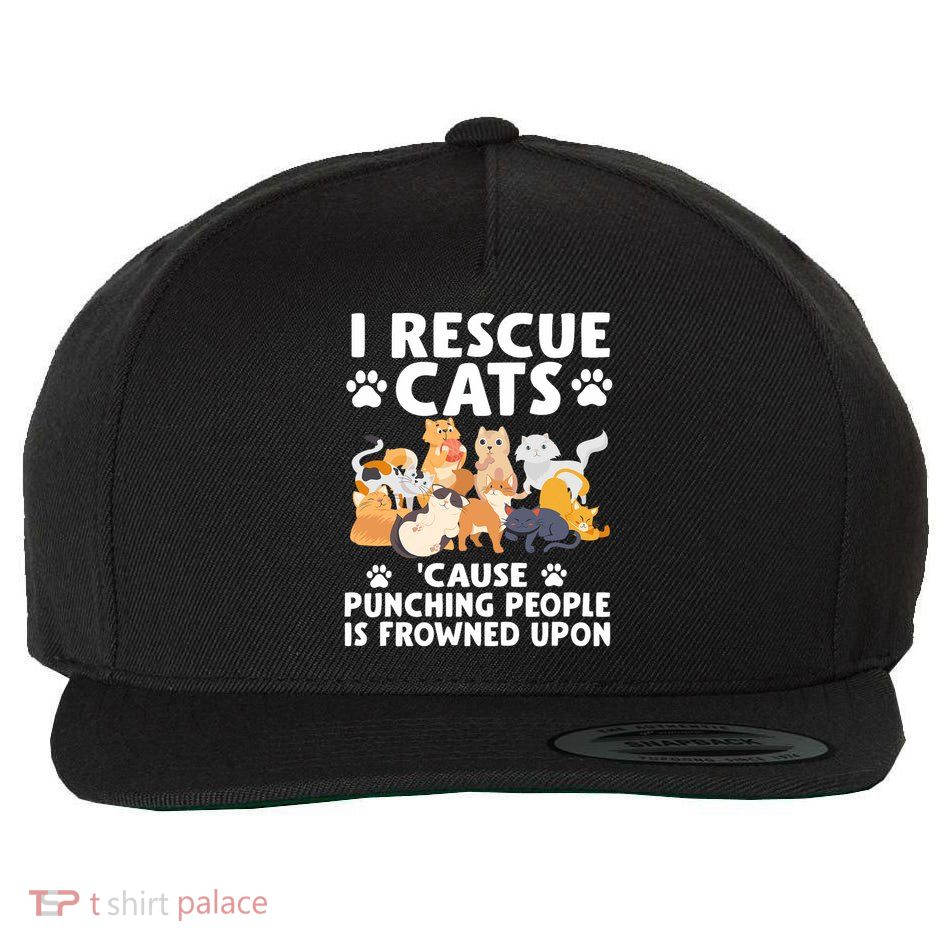 I Rescue Cats Because Punching People Is Frowned Upon Wool Snapback Cap