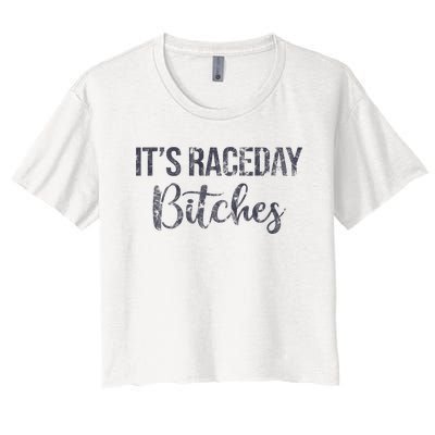 It's Race Day Bitches Vintage Basic Retro 80s Women's Crop Top Tee