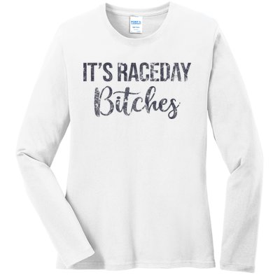 It's Race Day Bitches Vintage Basic Retro 80s Ladies Long Sleeve Shirt