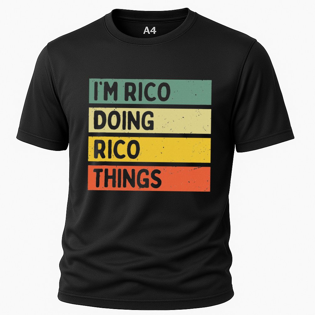 IM Rico Doing Rico Things Funny Personalized Quote Cooling Performance Crew T-Shirt