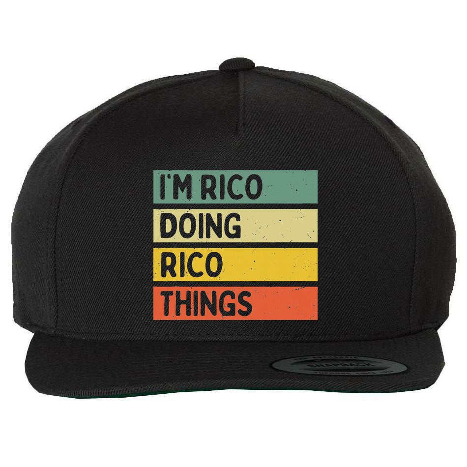 IM Rico Doing Rico Things Funny Personalized Quote Wool Snapback Cap