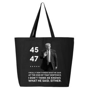 I Really DonT Know What He Said At The End Of That Sentence 25L Jumbo Tote