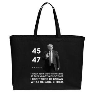 I Really DonT Know What He Said At The End Of That Sentence Cotton Canvas Jumbo Tote