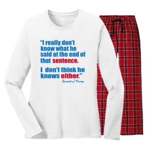 I Really Dont Know What He Said At The End Of That Sentence Women's Long Sleeve Flannel Pajama Set 