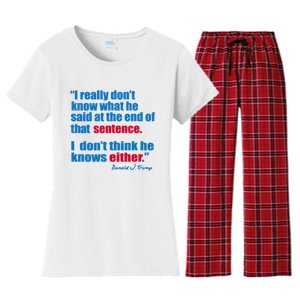 I Really Dont Know What He Said At The End Of That Sentence Women's Flannel Pajama Set