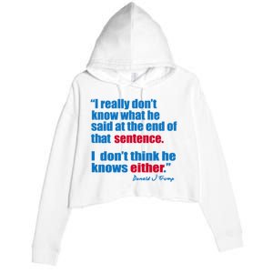 I Really Dont Know What He Said At The End Of That Sentence Crop Fleece Hoodie