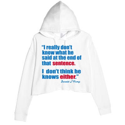 I Really Dont Know What He Said At The End Of That Sentence Crop Fleece Hoodie