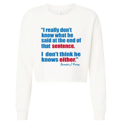 I Really Dont Know What He Said At The End Of That Sentence Cropped Pullover Crew