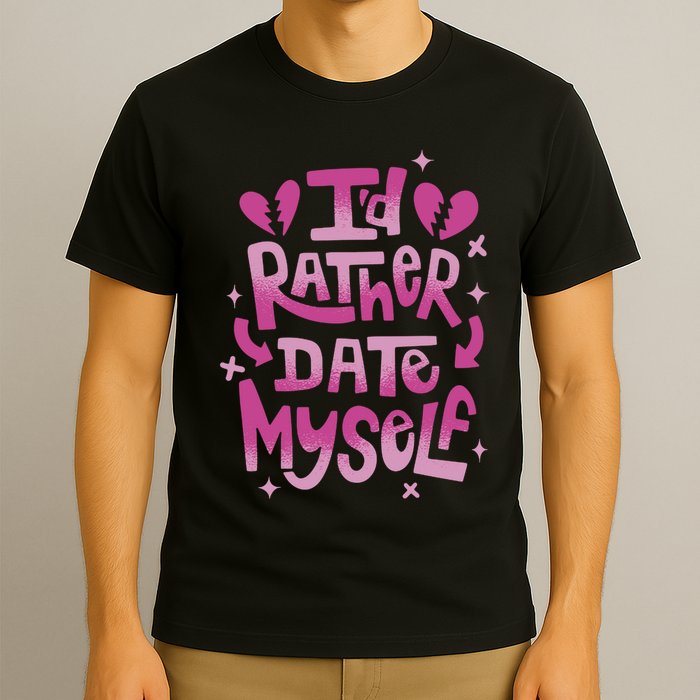 Id Rather Date Myself Anti Valentines Day Funny T-Shirt