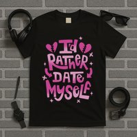 Id Rather Date Myself Anti Valentines Day Funny T-Shirt