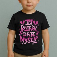 Id Rather Date Myself Anti Valentines Day Funny Toddler T-Shirt