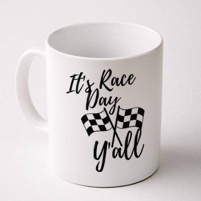 It's Race Day Y'all Checkered Flag Racing Track Design Great Gift Coffee Mug