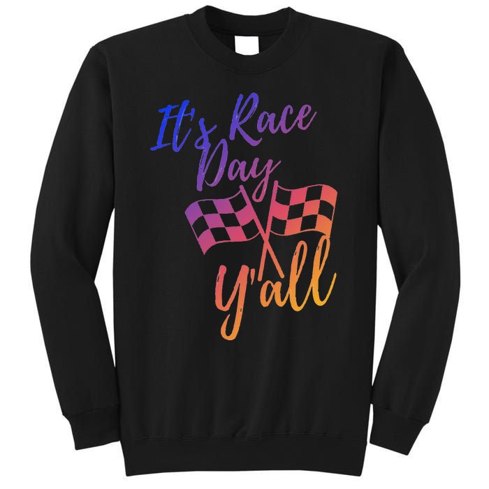 Its Race Day Yall Checkered Flag American Flag Race Sweatshirt