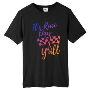 Its Race Day Yall Checkered Flag American Flag Race Tall Fusion ChromaSoft Performance T-Shirt