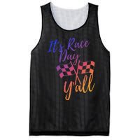 Its Race Day Yall Checkered Flag American Flag Race Mesh Reversible Basketball Jersey Tank