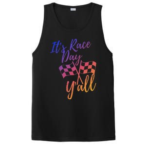 Its Race Day Yall Checkered Flag American Flag Race PosiCharge Competitor Tank