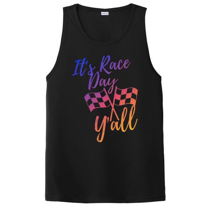 Its Race Day Yall Checkered Flag American Flag Race PosiCharge Competitor Tank