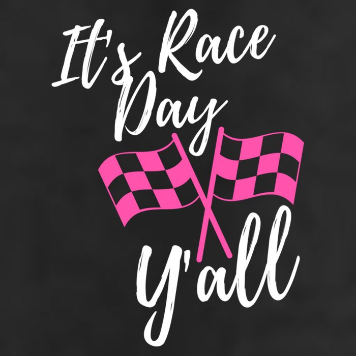 It's Race Day Y’all Checkered Flag Pit Crew Racing Track Gift 7 Panel Mesh Trucker Snapback Hat