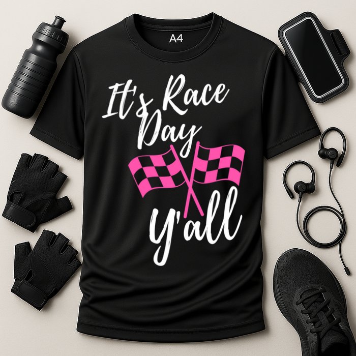 It's Race Day Y’all Checkered Flag Pit Crew Racing Track Gift Performance Shirt