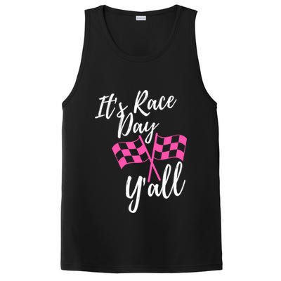 It's Race Day Y’all Checkered Flag Pit Crew Racing Track Gift PosiCharge Competitor Tank