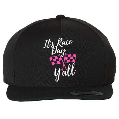 It's Race Day Y’all Checkered Flag Pit Crew Racing Track Gift Wool Snapback Cap