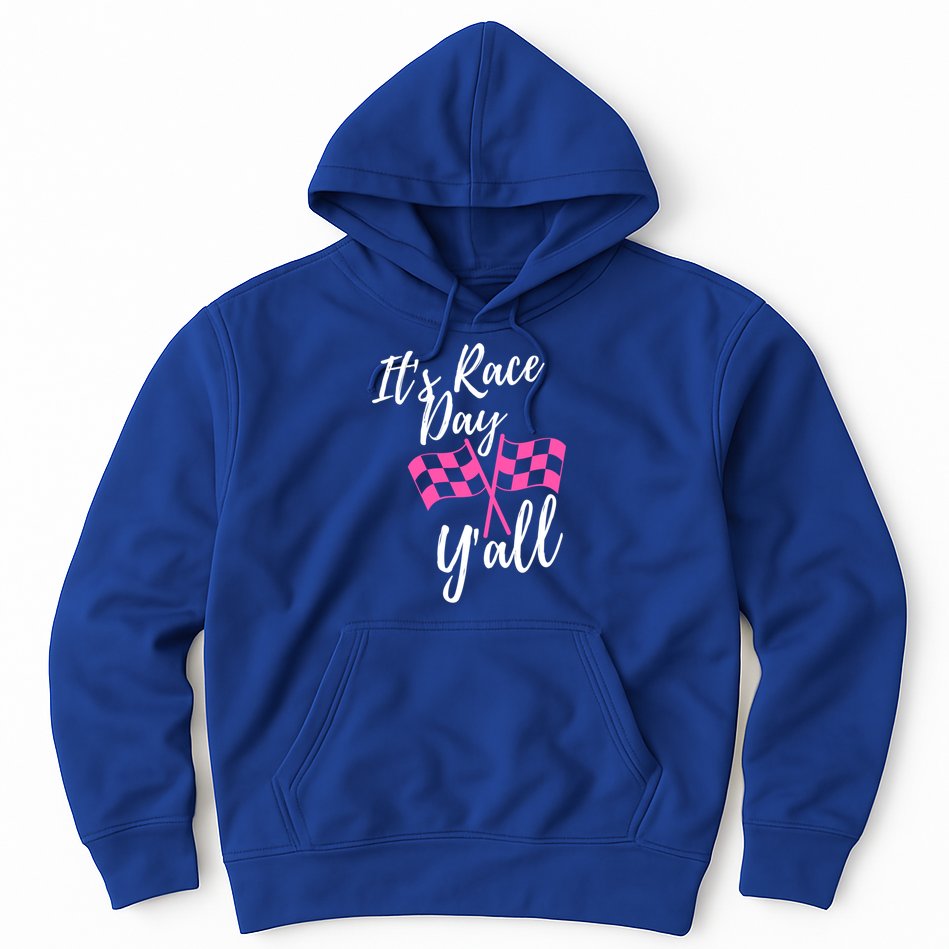 It's Race Day Y’all Checkered Flag Pit Crew Racing Track Gift Hoodie