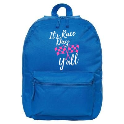 It's Race Day Y’all Checkered Flag Pit Crew Racing Track Gift 16 in Basic Backpack