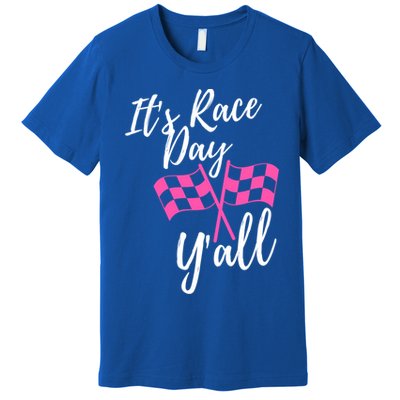 It's Race Day Y’all Checkered Flag Pit Crew Racing Track Gift Premium T-Shirt