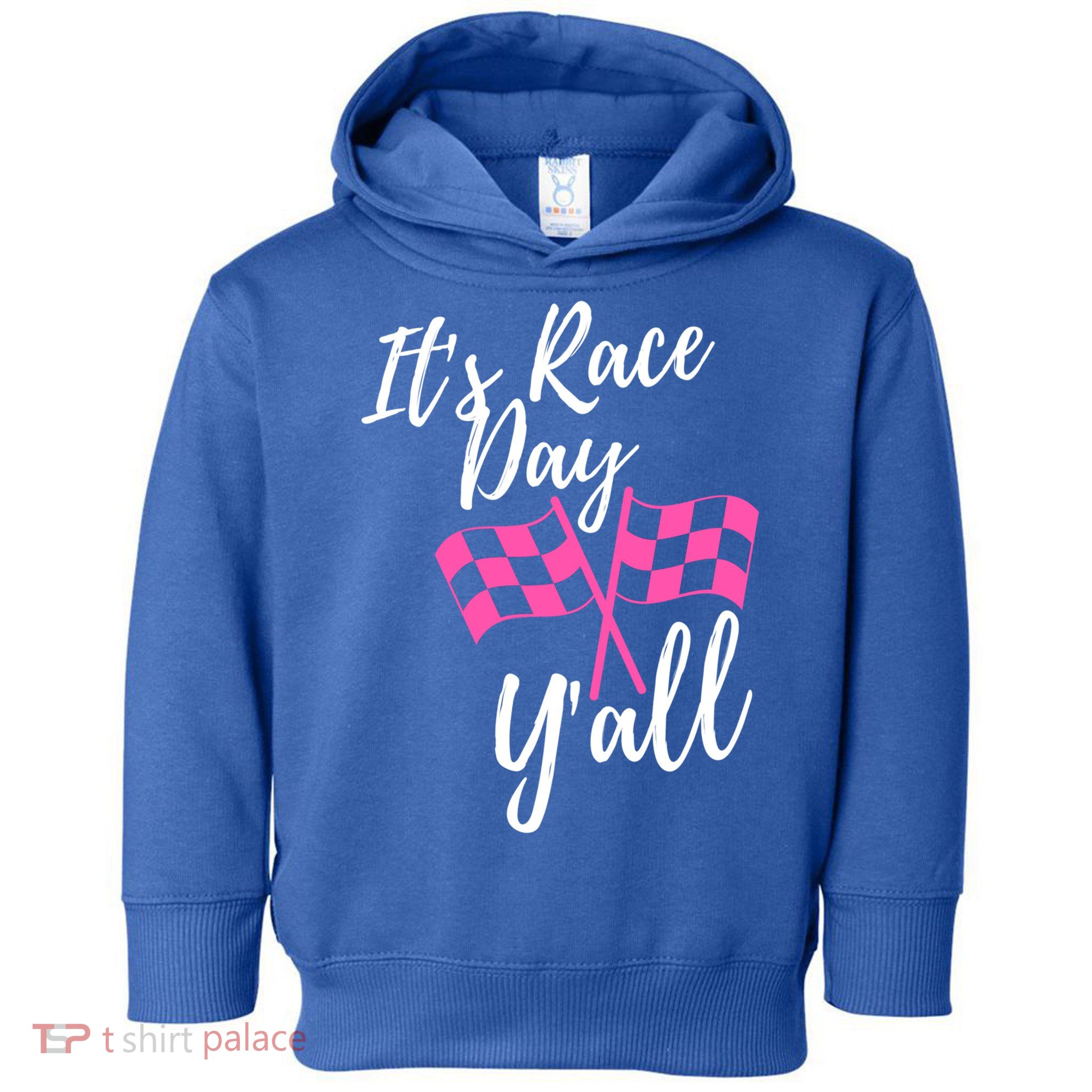It's Race Day Y’all Checkered Flag Pit Crew Racing Track Gift Toddler Hoodie