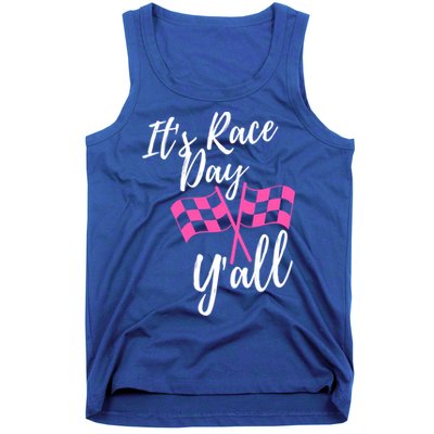It's Race Day Y’all Checkered Flag Pit Crew Racing Track Gift Tank Top