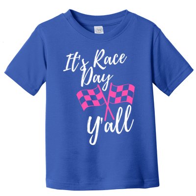 It's Race Day Y’all Checkered Flag Pit Crew Racing Track Gift Toddler T-Shirt