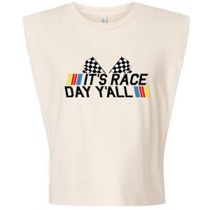 Its Race Day Yall Funny Racing Drag Car Truck Track Womens Garment-Dyed Women's Muscle Tee