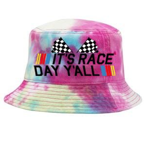 Its Race Day Yall Funny Racing Drag Car Truck Track Womens Tie-Dyed Bucket Hat