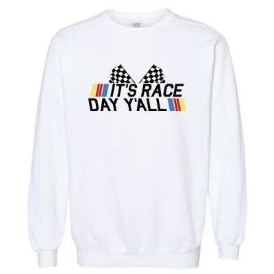 Its Race Day Yall Funny Racing Drag Car Truck Track Womens Garment-Dyed Sweatshirt