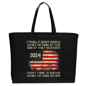 I Really Don’T Know What He Said At The End Of That Sentence Cotton Canvas Jumbo Tote