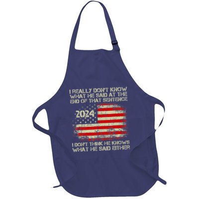 I Really Don’T Know What He Said At The End Of That Sentence Full-Length Apron With Pockets