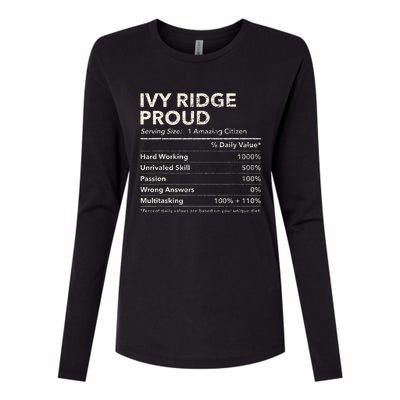 Ivy Ridge Delaware Proud Nutrition Facts Womens Cotton Relaxed Long Sleeve T-Shirt