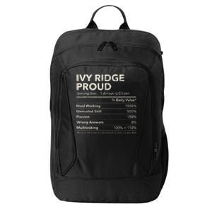 Ivy Ridge Delaware Proud Nutrition Facts City Backpack