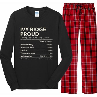 Ivy Ridge Delaware Proud Nutrition Facts Long Sleeve Pajama Set