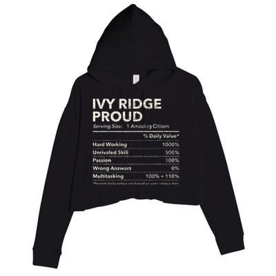 Ivy Ridge Delaware Proud Nutrition Facts Crop Fleece Hoodie