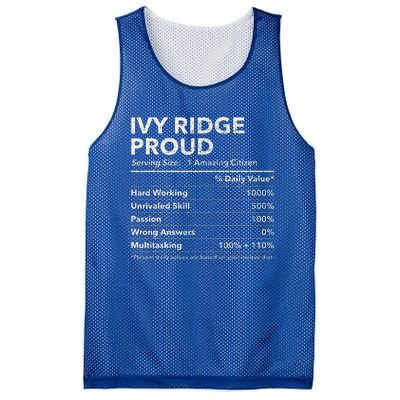 Ivy Ridge Delaware Proud Nutrition Facts Mesh Reversible Basketball Jersey Tank