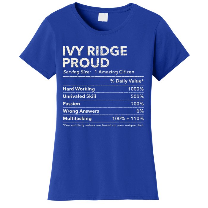 Ivy Ridge Delaware Proud Nutrition Facts Women's T-Shirt