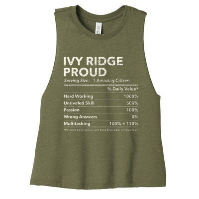 Ivy Ridge Delaware Proud Nutrition Facts Women's Racerback Cropped Tank