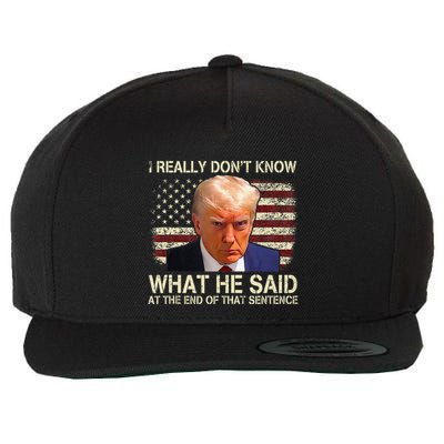 I Really Dont Know What He Said At The End Of That Sentence Wool Snapback Cap