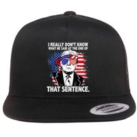 I Really Don’T Know What He Said At The End Of That Sentence Flat Bill Trucker Hat