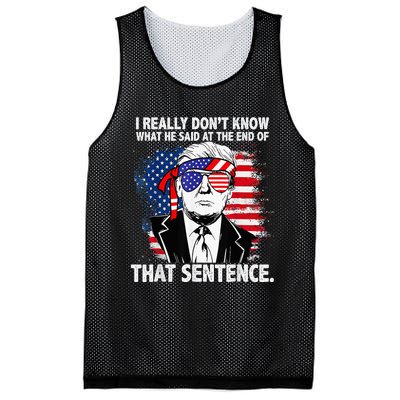 I Really Don’T Know What He Said At The End Of That Sentence Mesh Reversible Basketball Jersey Tank