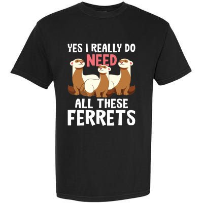 I Really Do Need These Ferrets Ferret Lover Garment-Dyed Heavyweight T-Shirt