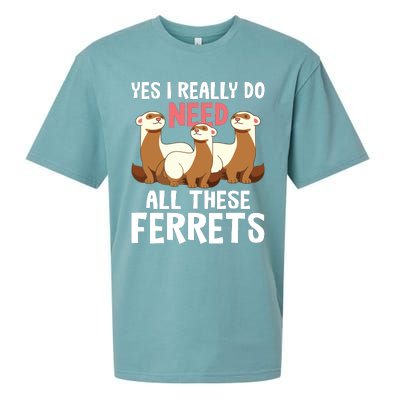 I Really Do Need These Ferrets Ferret Lover Sueded Cloud Jersey T-Shirt