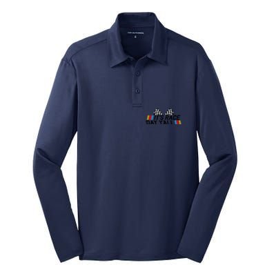 It's Race Day Yall Funny Racing Drag Car Truck Track Wo's Silk Touch Performance Long Sleeve Polo