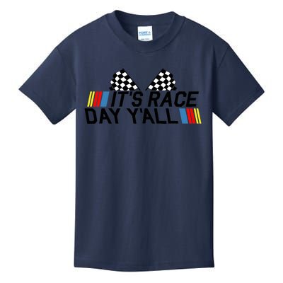 It's Race Day Yall Funny Racing Drag Car Truck Track Wo's Kids T-Shirt